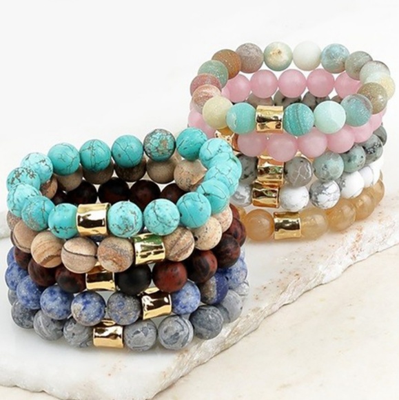 Natural stone beaded stretch Bracelet jewelry - Picture 3 of 8